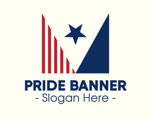 American Star Flag logo design