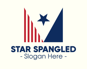 American Star Flag logo design