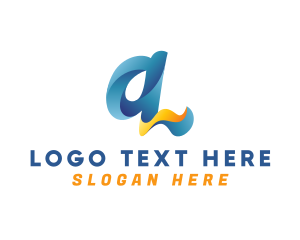Printing Press - Blue Script Letter Q logo design