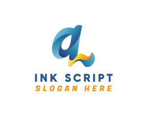 Script - Blue Script Letter Q logo design