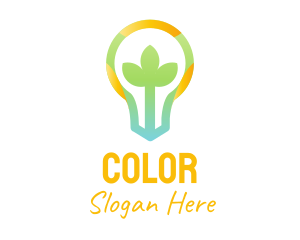 Colorful Plant Bulb logo design