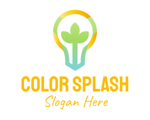 Colorful Plant Bulb logo design