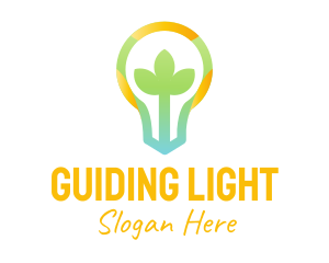 Colorful Plant Bulb logo design