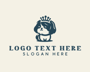 Pet Care - Shih Tzu Dog Tiara logo design