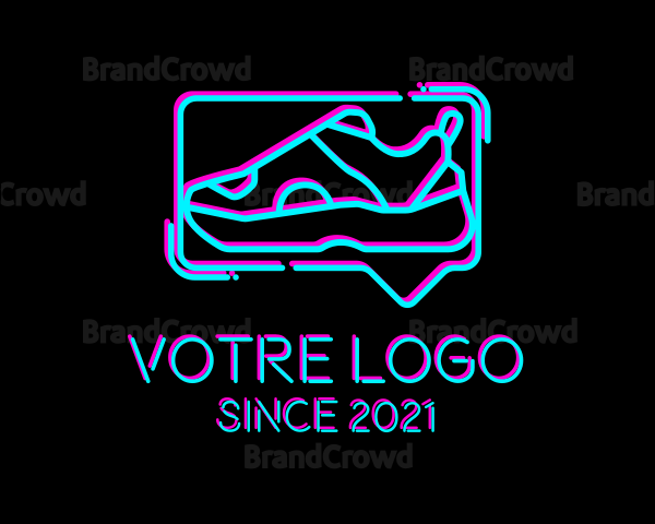 Neon Sneaker Shoe Logo