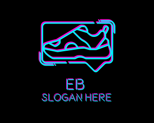 Neon Sneaker Shoe Logo