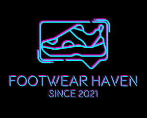 Neon Sneaker Shoe logo design