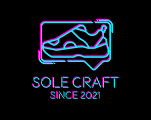 Neon Sneaker Shoe logo design