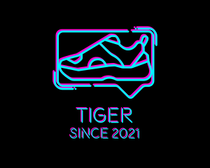 Athlete-shoes - Neon Sneaker Shoe logo design