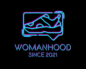 Women Apparel - Neon Sneaker Shoe logo design