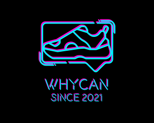 Message - Neon Sneaker Shoe logo design