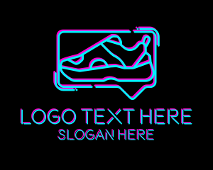 Neon Sneaker Shoe Logo