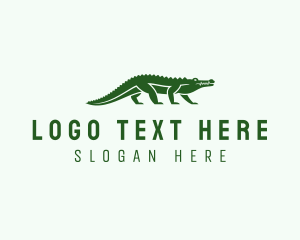 Swamp - Wild Crocodile Reptile Animal logo design