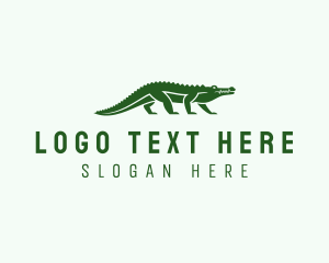 Crocodile - Wild Crocodile Reptile Animal logo design