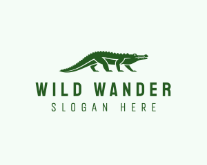 Wild Crocodile Reptile Animal logo design