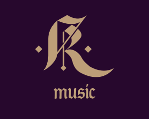 Gothic Typography Letter R Logo