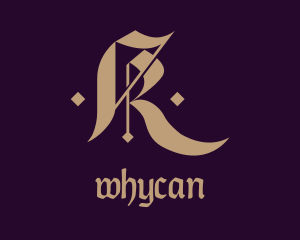 Gothic Typography Letter R Logo