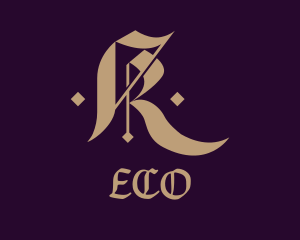 Rock Band - Gothic Typography Letter R logo design
