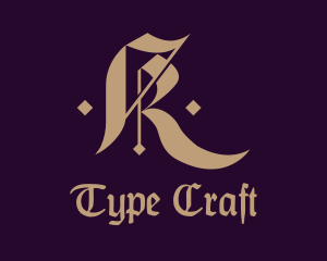 Typography - Gothic Typography Letter R logo design