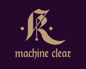 Rock Band - Gothic Typography Letter R logo design
