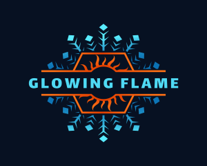 Snowflake Sun Fire logo design