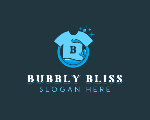 Laundry T-shirt Washing logo design