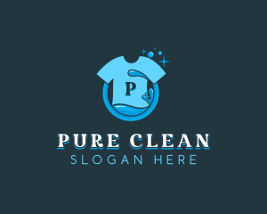 Laundry T-shirt Washing logo design