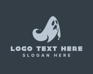 Paranormal - Scary Horror Ghost logo design