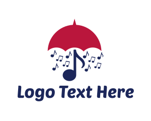 Rain - Musical Notes Umbrella logo design