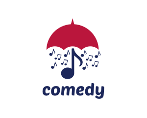 Musical Notes Umbrella Logo
