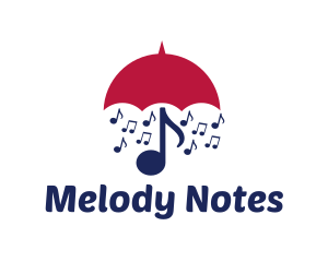 Notes - Musical Notes Umbrella logo design