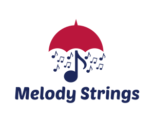 Musical Notes Umbrella logo design