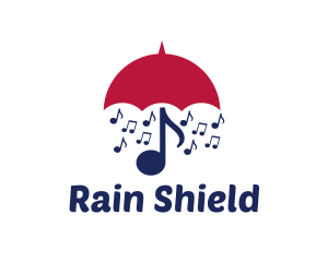 Umbrella - Musical Notes Umbrella logo design