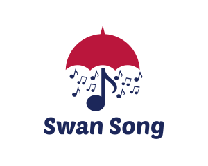 Musical Notes Umbrella logo design