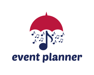 Note - Musical Notes Umbrella logo design