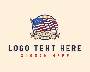 United States - Patriotic Veteran Flag logo design