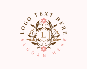 High End - Elegant Floral Wreath logo design