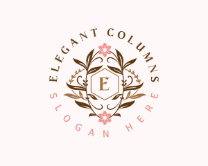 Elegant Floral Wreath logo design