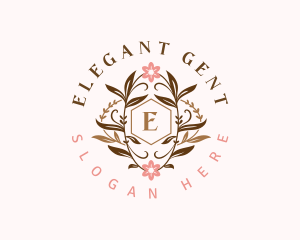 Elegant Floral Wreath logo design