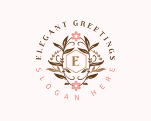 Elegant Floral Wreath logo design