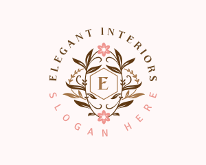 Elegant Floral Wreath logo design