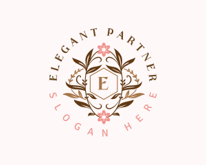 Elegant Floral Wreath logo design