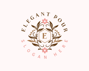 Elegant Floral Wreath logo design