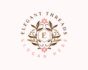 Elegant Floral Wreath logo design