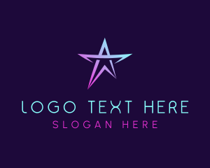 Gradient - Star Company Letter A logo design
