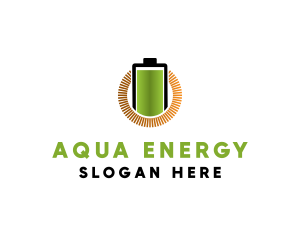 Green Energy Battery Charge logo design