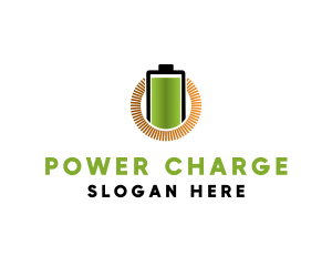 Green Energy Battery Charge logo design