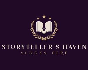 Novelist - Pen Book  Literature logo design