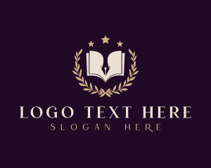 Pen Book  Literature Logo