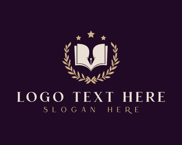 Newspaper - Pen Book  Literature logo design